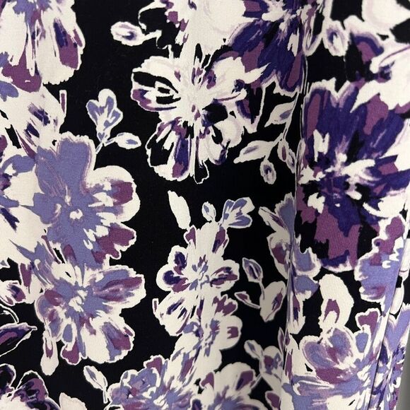 J. Jill Medium Petite Floral Cropped Wide Leg Stretch Knit Pull On Pants Spring - Picture 3 of 4